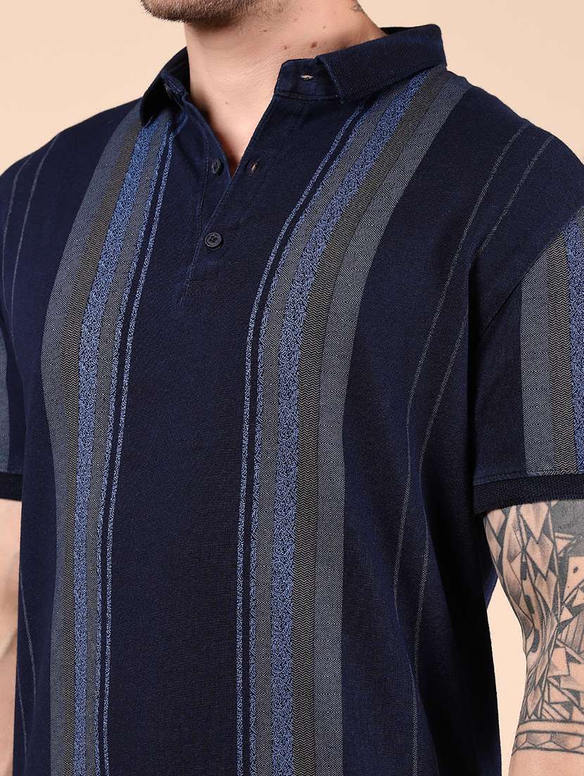 men striped short sleeve regular fit polo t-shirt - 21873700 -  Standard Image - 3