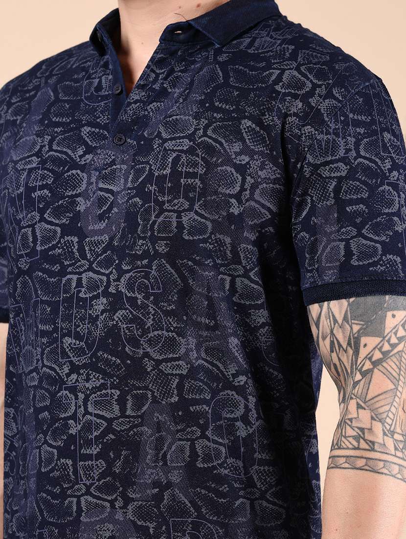 men printed short sleeve regular fit polo t-shirt - 21873701 -  Standard Image - 3