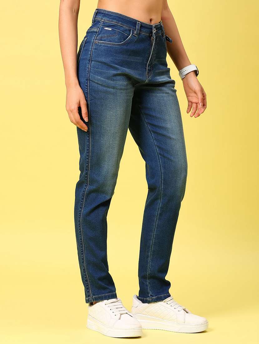 women solid high rise slim fit jean - 21873720 -  Standard Image - 3