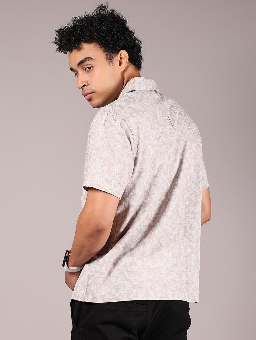 men textured cuban collaerd short sleeve shirt - 21873765 - Standard Image - 3