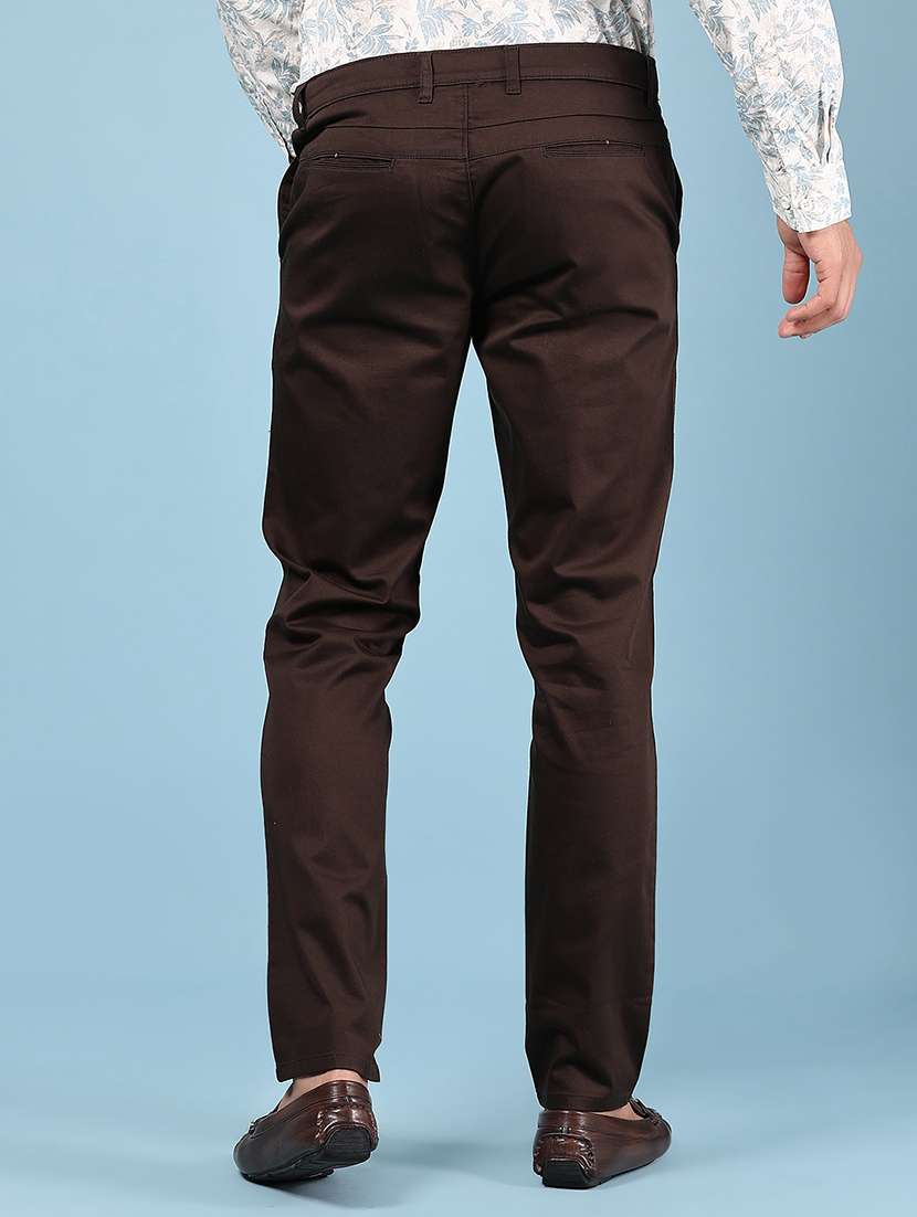 men solid md rise casual chinos  - 21873766 -  Standard Image - 3