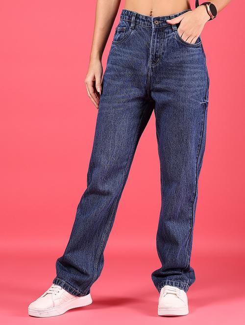 women solid high rise straight jean - 21873769 - Standard Image - 0