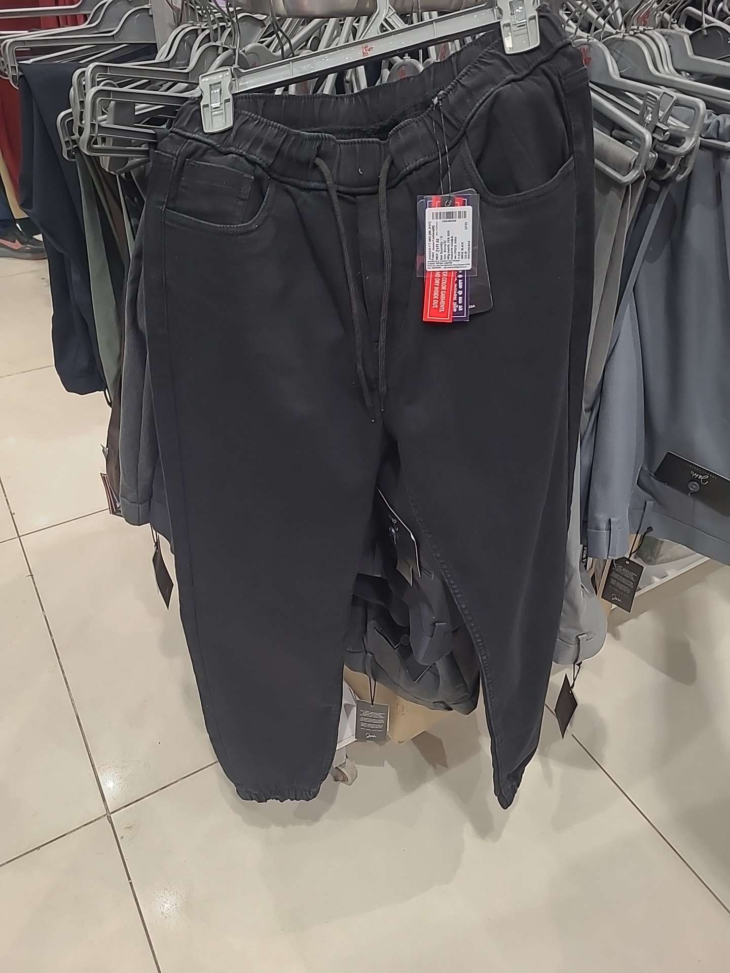 rinse black dobby polyester jeans - 21873773 - Zoom Image - 0