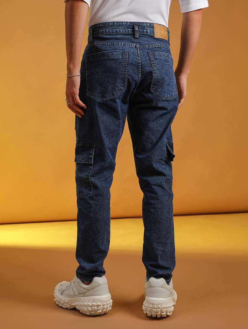 men washed mid rise denim cargo - 21873777 -  Standard Image - 3