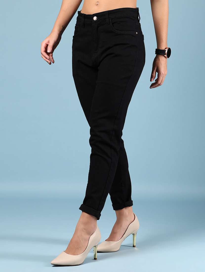 women black solid mid rise ankle length jeans - 21873779 -  Standard Image - 3