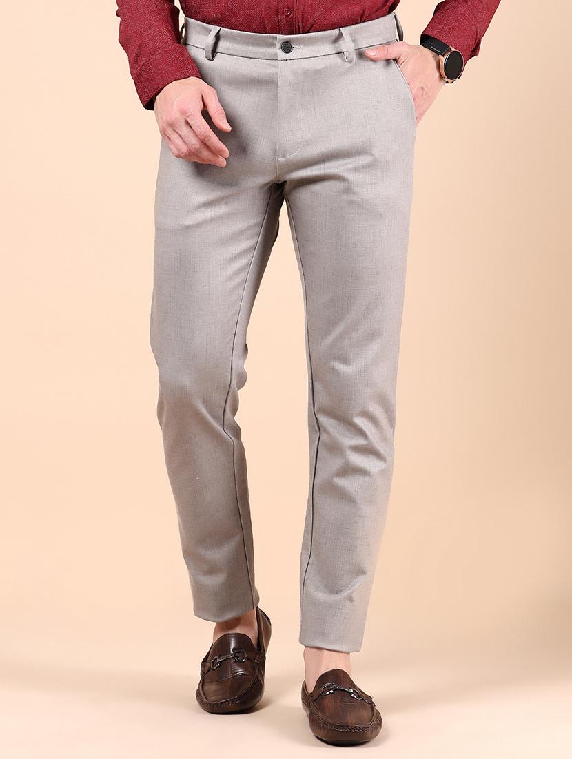 men solid md rise casual chinos - 21873805 - Zoom Image - 0