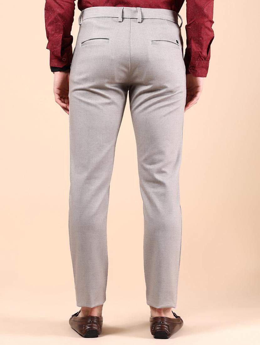 men solid md rise casual chinos - 21873805 - Standard Image - 3