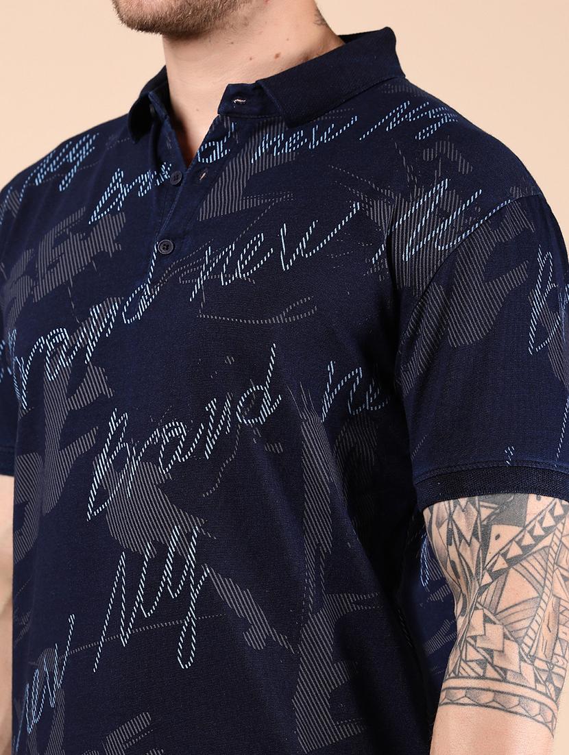 men printed short sleeve regular fit polo t-shirt - 21873810 - Standard Image - 3