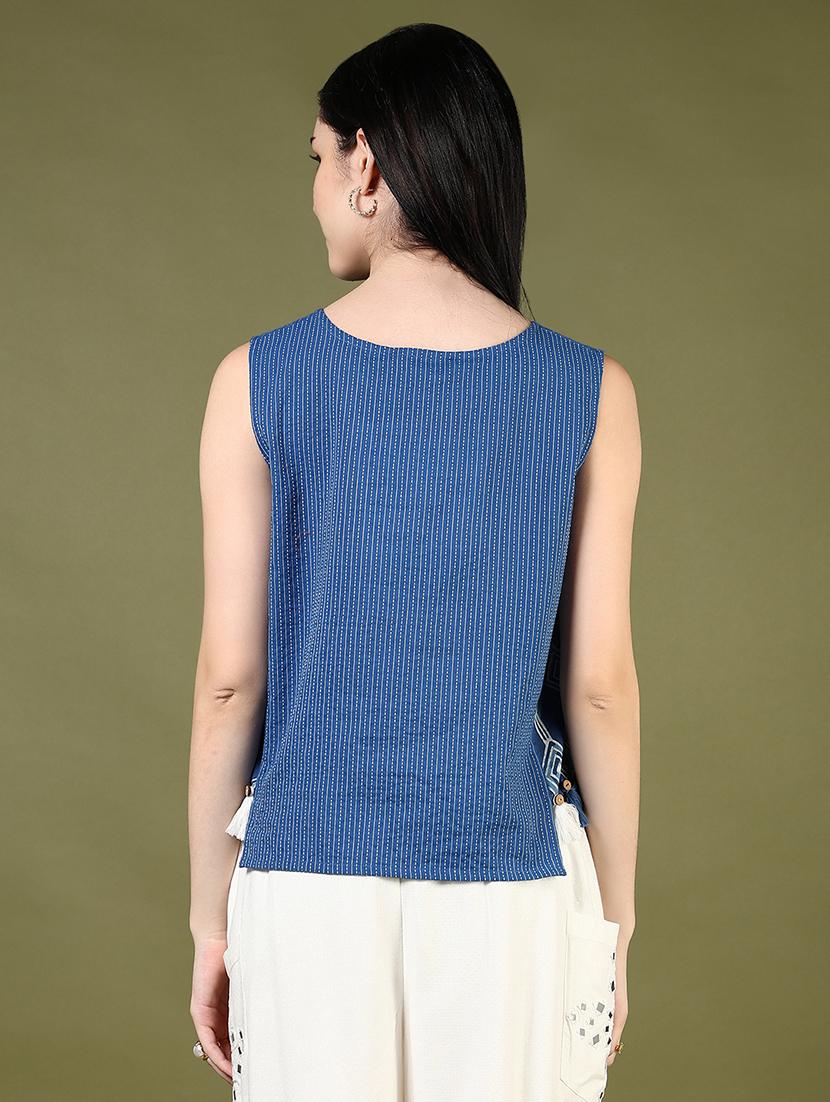 women printed sleeveless regular top - 21873819 - Standard Image - 3