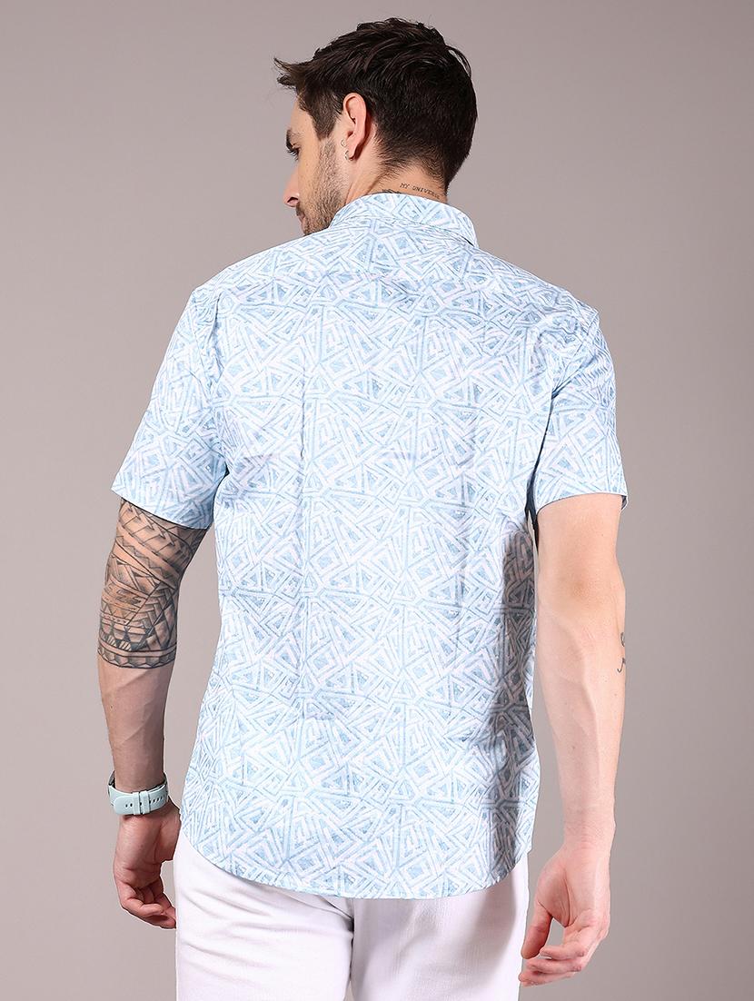 men printed collaerd short sleeve shirt - 21873824 - Standard Image - 3