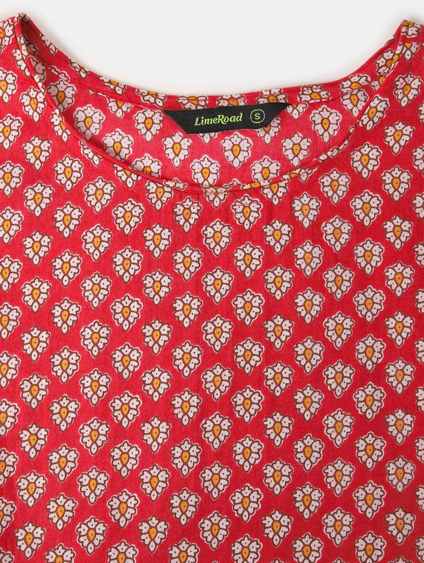 women red printed round neck top - 21873847 - Standard Image - 5