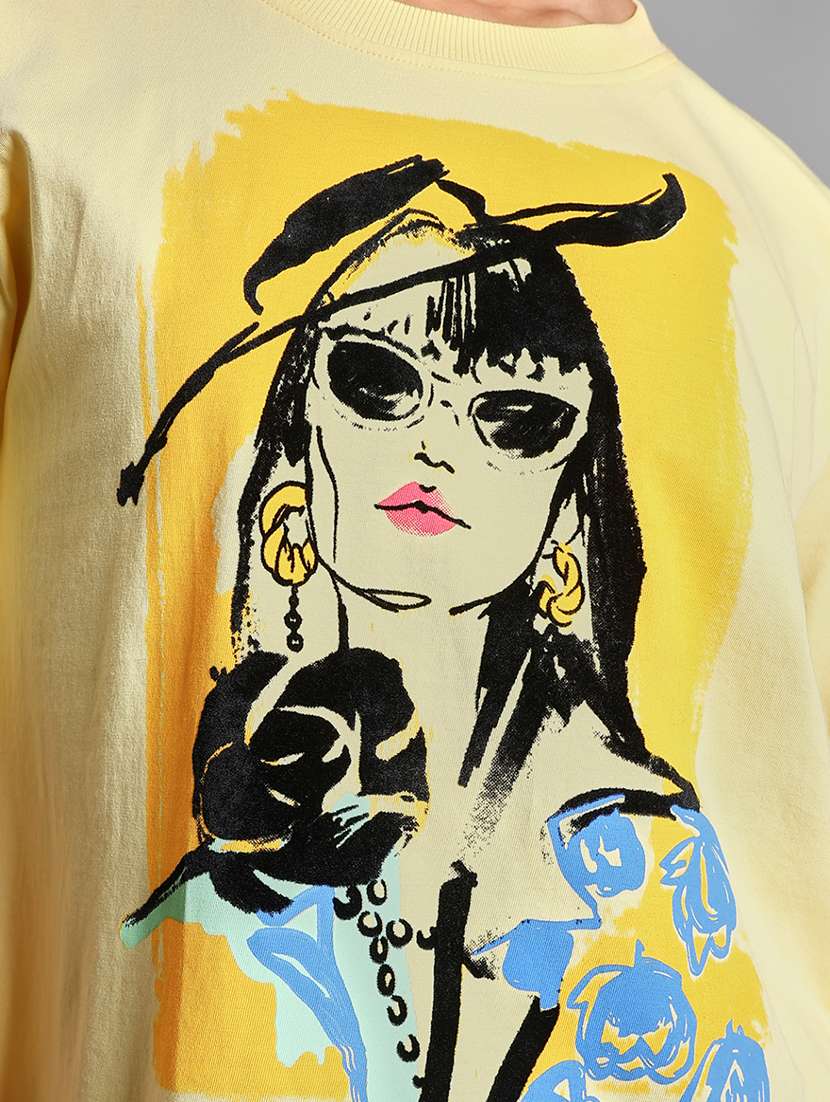 women printed short sleeve oversized t-shirt - 21873859 -  Standard Image - 5