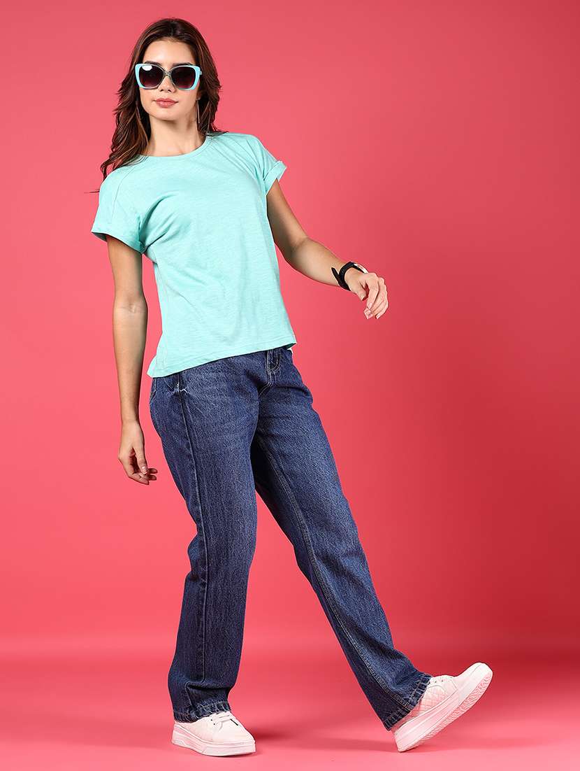 women solid short sleeve regular fit t-shirt - 21873868 -  Standard Image - 5
