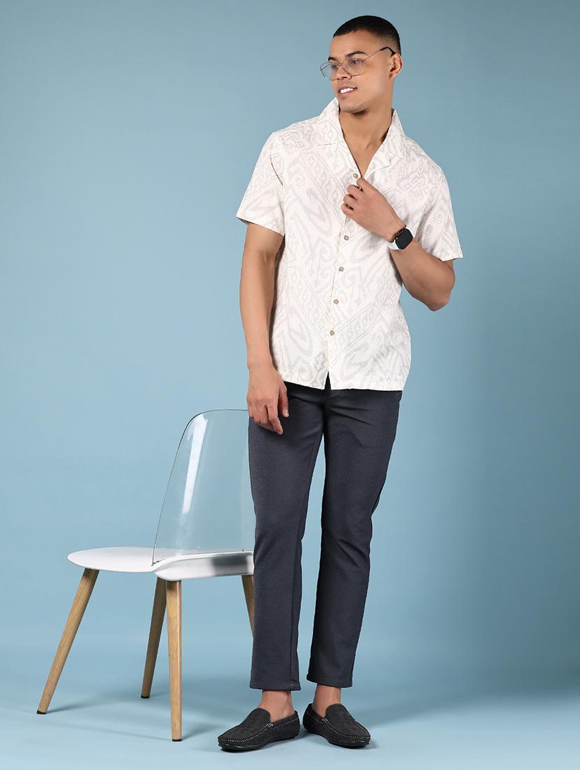 men printed short sleeve regular fit casual shirt - 21873874 - Standard Image - 5