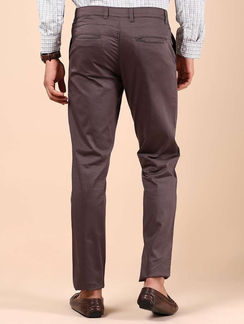 men solid md rise casual chinos  - 21873875 -  Standard Image - 3