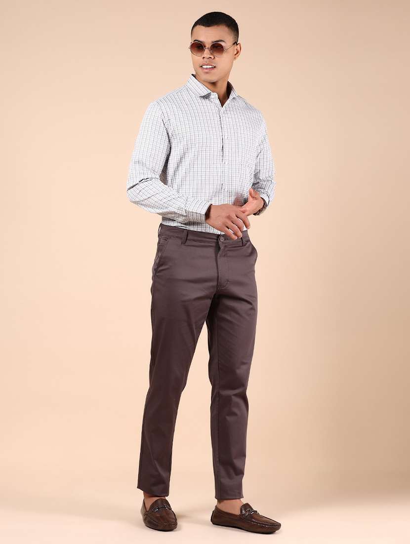 men solid md rise casual chinos  - 21873875 -  Standard Image - 5