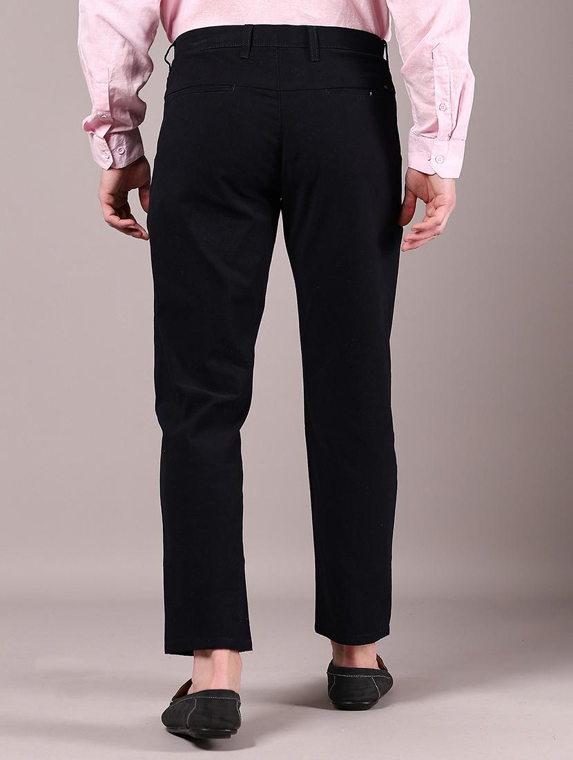 men solid md rise casual chinos - 21873879 - Standard Image - 3