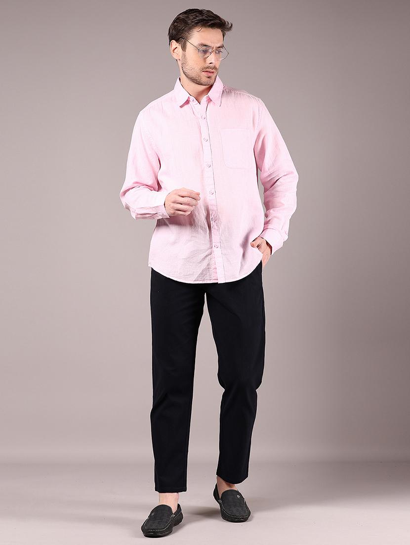 men solid md rise casual chinos - 21873879 - Standard Image - 5