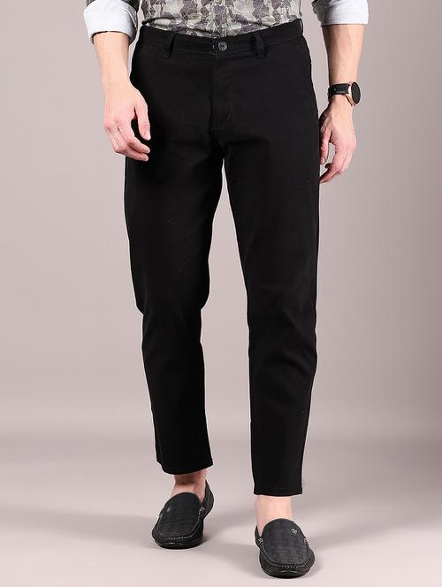 men solid md rise casual chinos - 21873880 - Standard Image - 0