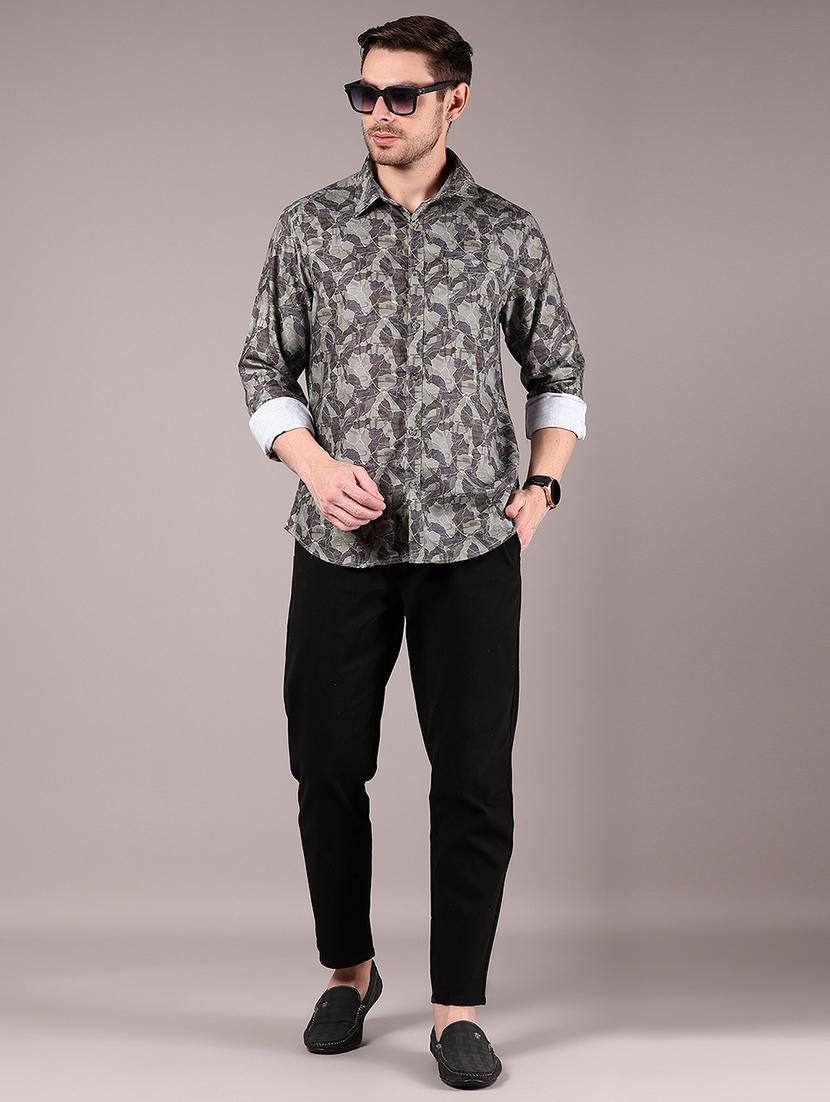 men solid md rise casual chinos - 21873880 - Standard Image - 5