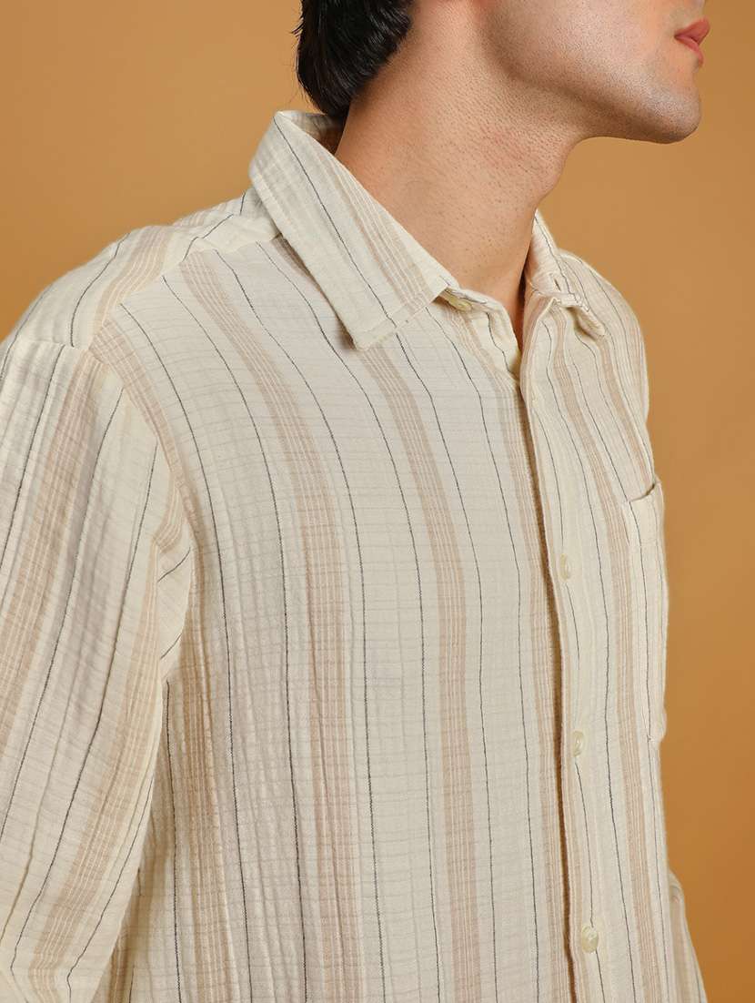 men striped long sleeve regular fit casual shirt - 21873897 -  Standard Image - 5