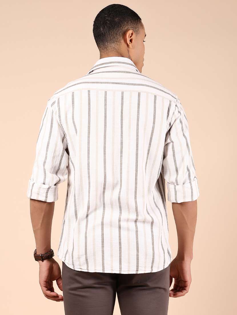 men striped long sleeve regular fit casual shirt - 21873907 -  Standard Image - 3