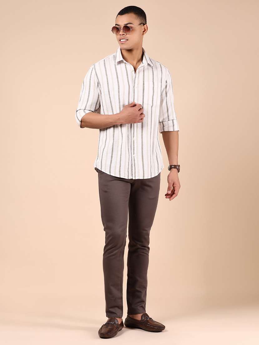 men striped long sleeve regular fit casual shirt - 21873907 -  Standard Image - 5