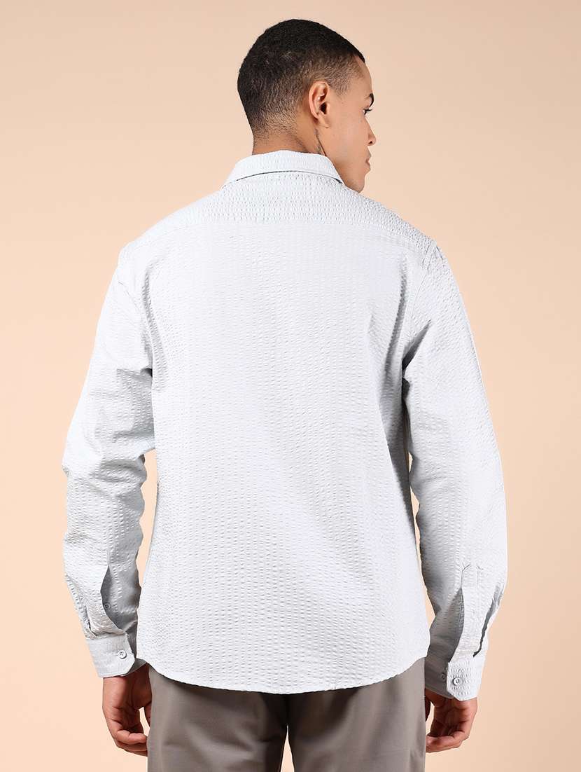 men solid long sleeve regular fit casual shirt - 21873908 - Standard Image - 3
