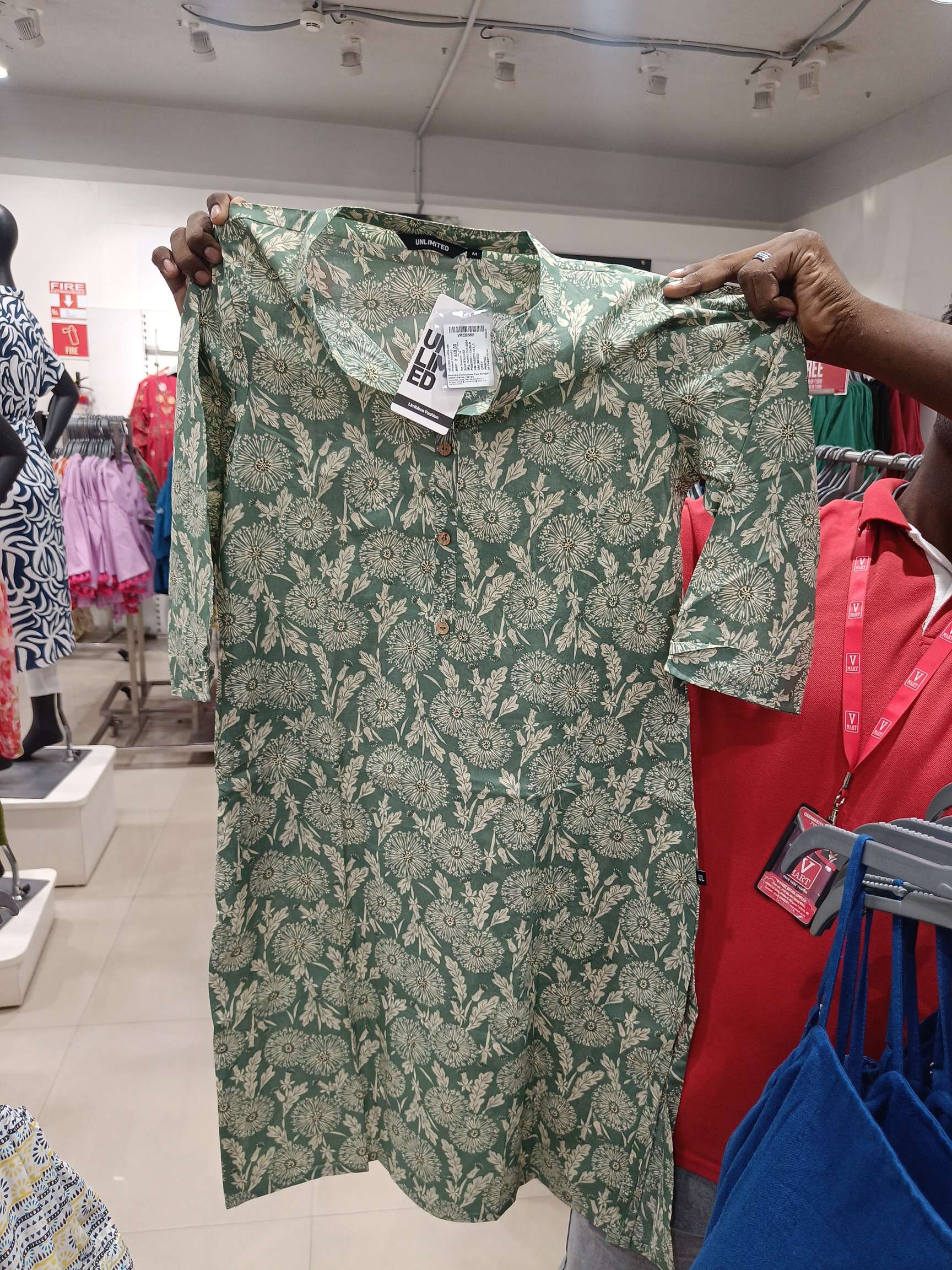 green rayon kurta - 21873926 -  Zoom Image - 0