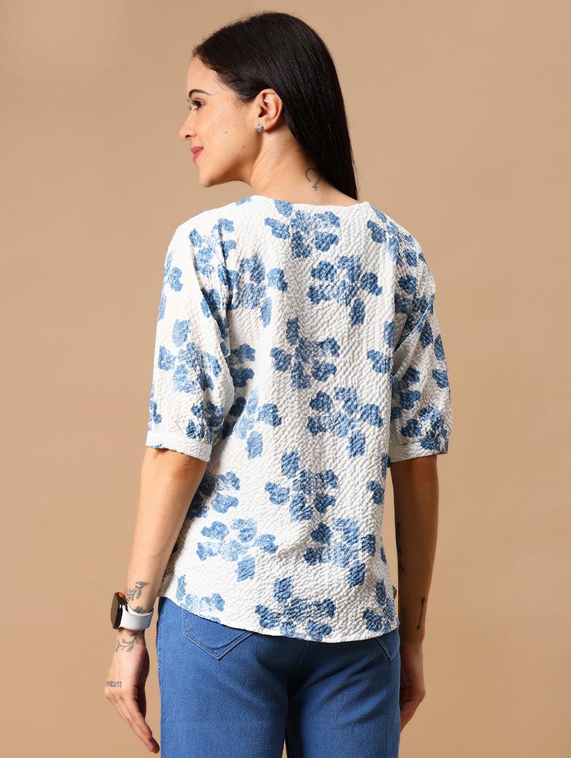 women white puff sleeve regular top - 21873934 - Standard Image - 3