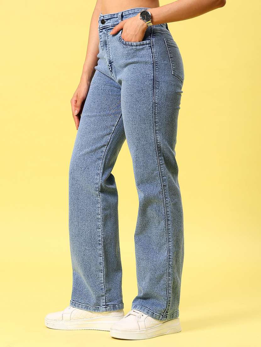 women solid high rise baggy jean - 21873938 -  Standard Image - 3