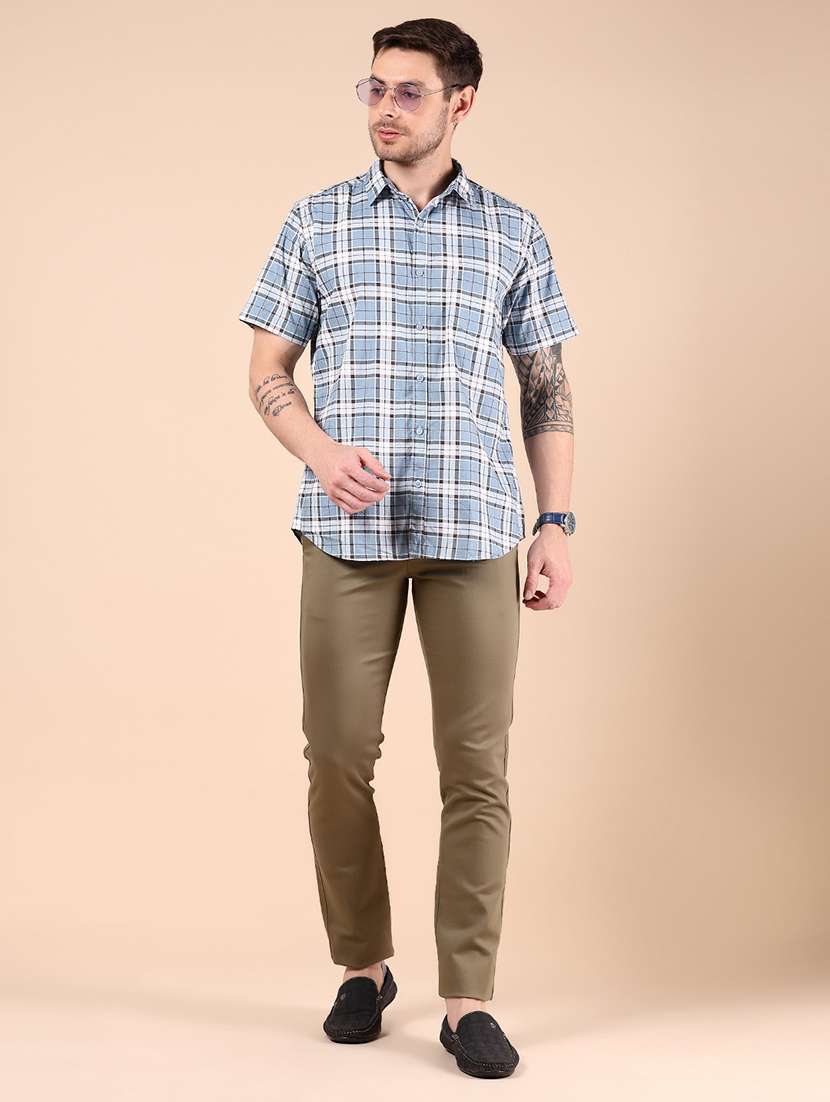 men checkered short sleeve regular fit casual shirt - 21873962 -  Standard Image - 5