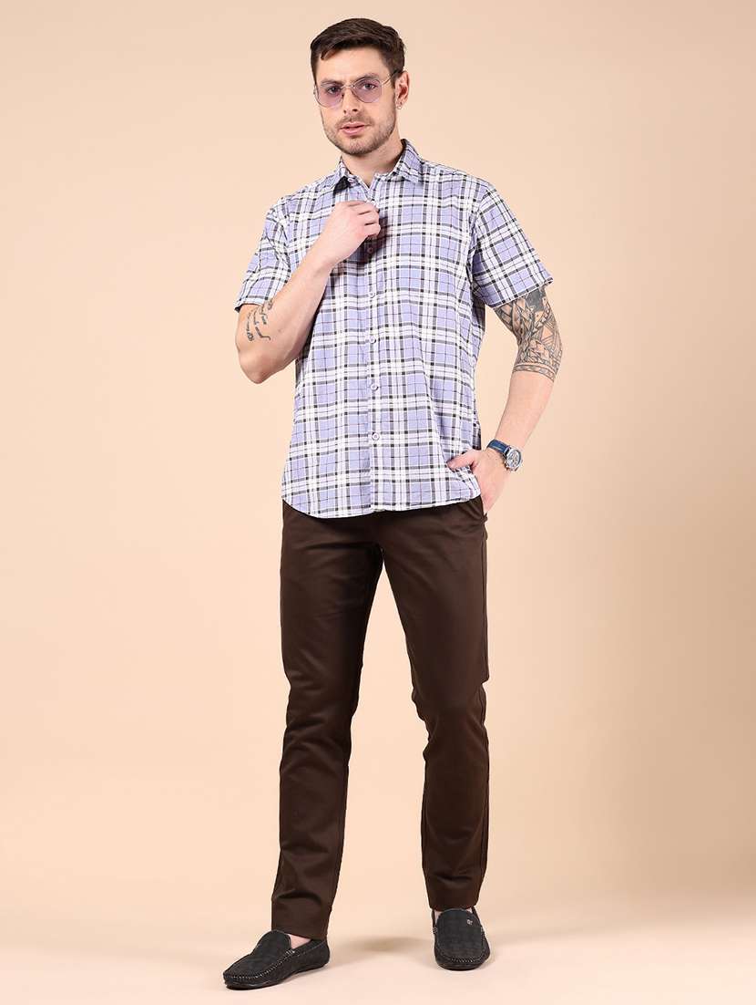 men checkered short sleeve regular fit casual shirt - 21873963 -  Standard Image - 5