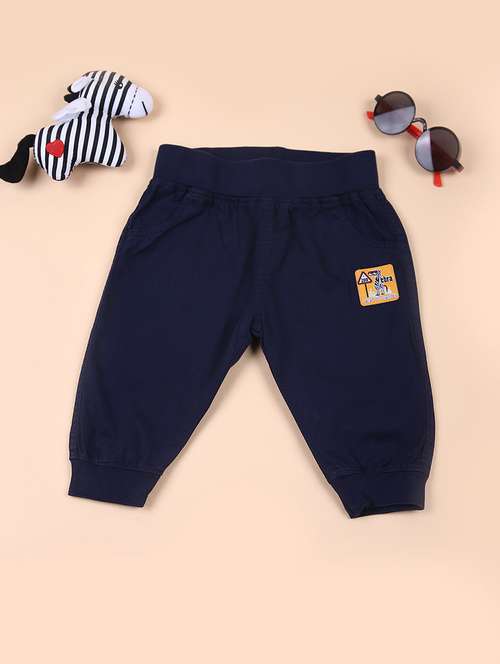 kids navy blue solid mid rise jogger - 21873987 -  Standard Image - 0