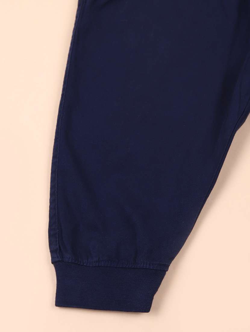 kids navy blue solid mid rise jogger - 21873987 -  Standard Image - 3