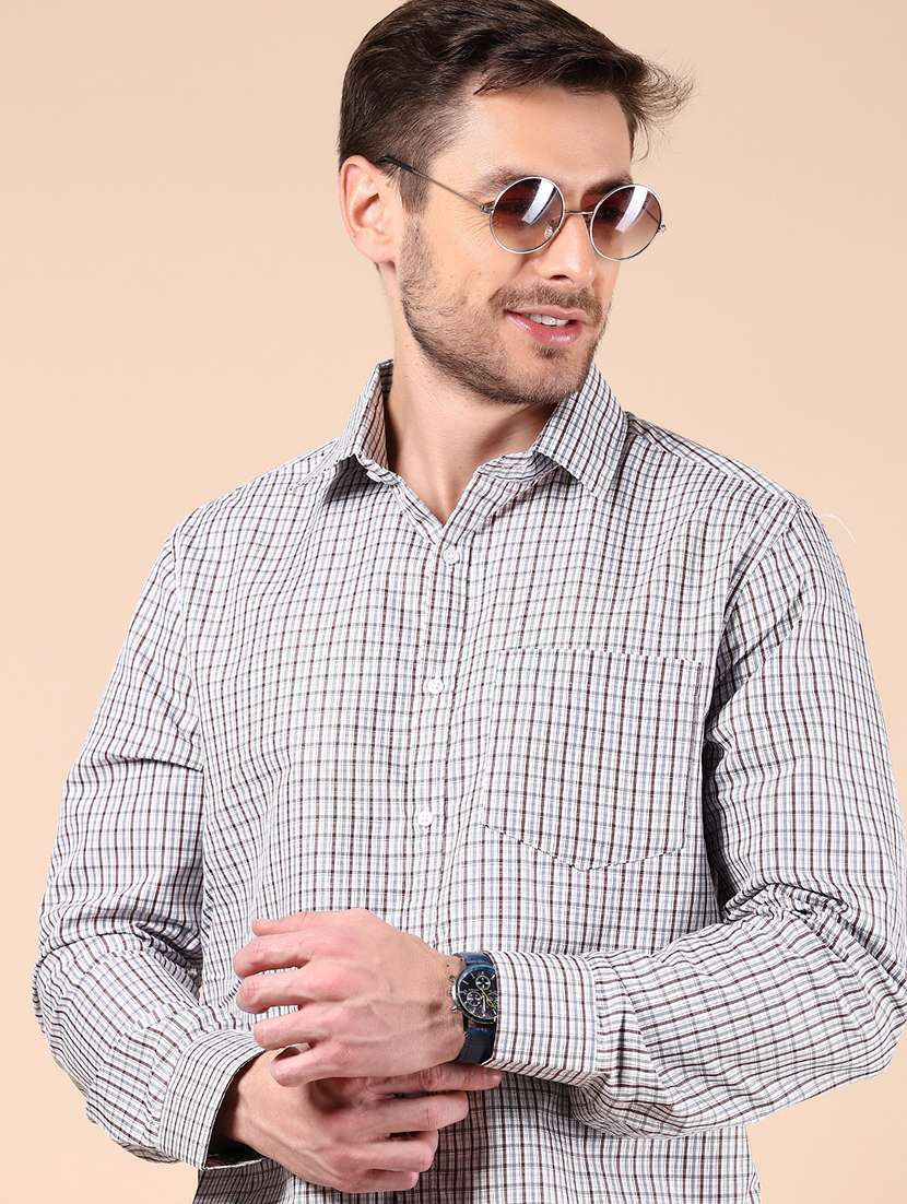 men checkered long sleeve formal shirt - 21873991 -  Standard Image - 3