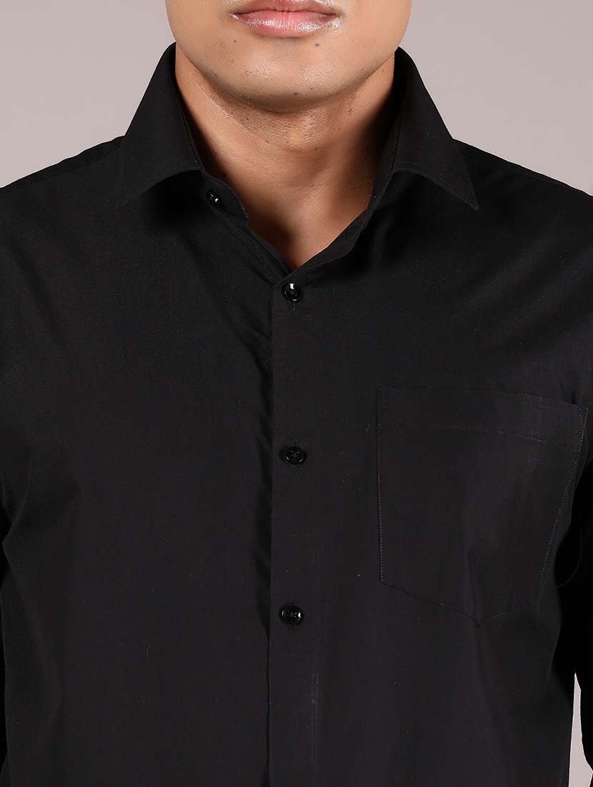 black cotton formal shirt - 21874030 - Standard Image - 5