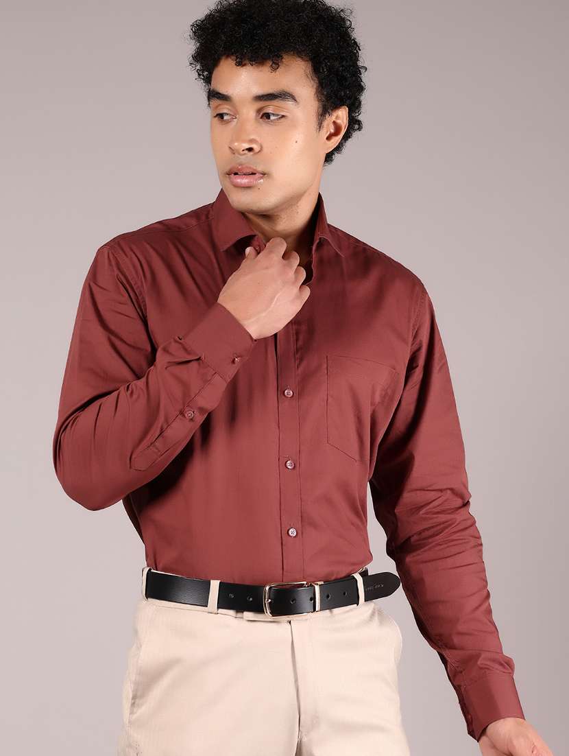 men solid long sleeve formal shirt