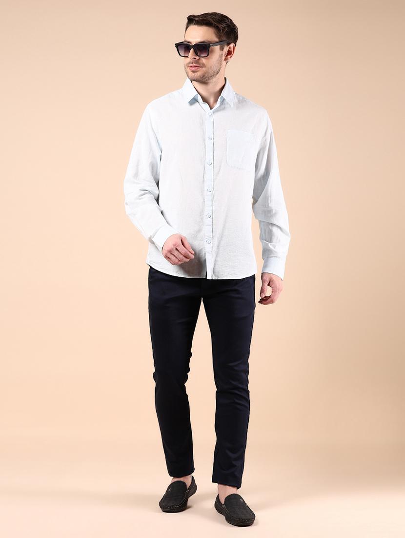 men solid long sleeve regular fit casual shirt - 21874048 - Standard Image - 5