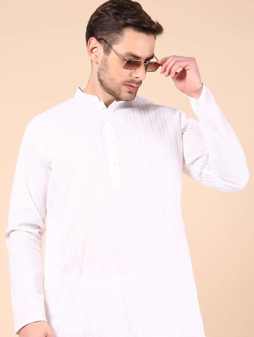 men solid long sleeve kurta and pyjama set - 21874063 -  Standard Image - 5