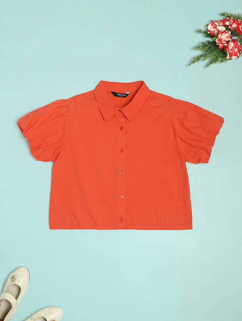 girls orange cotton top