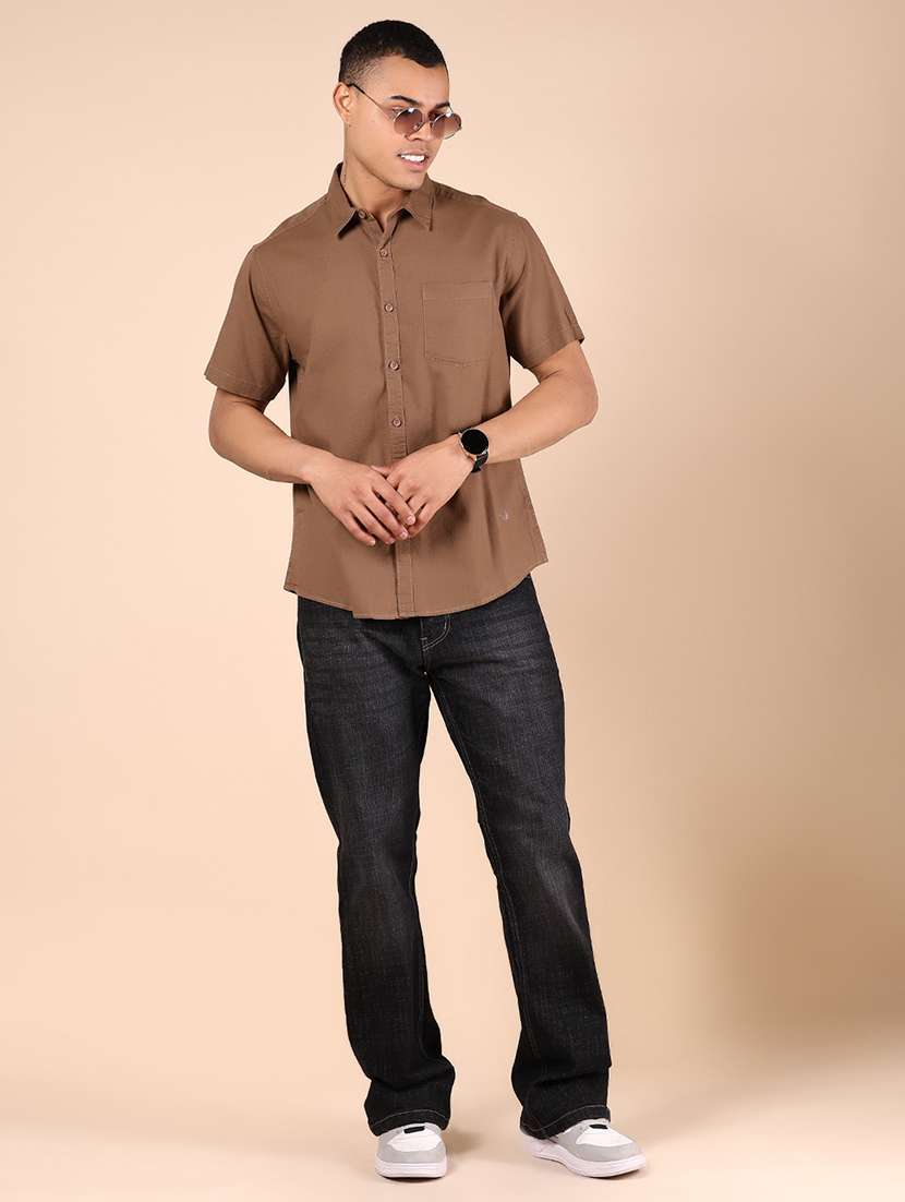 men solid short sleeve regular fit casual shirt - 21874072 -  Standard Image - 5