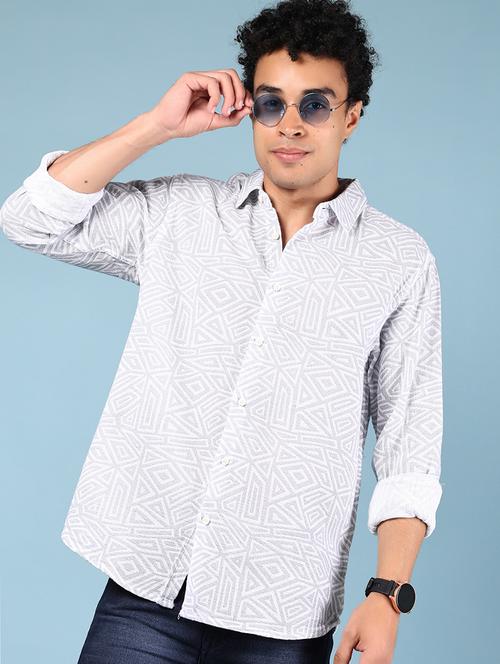 men printed long sleeve regular fit casual shirt - 21874083 - Standard Image - 0