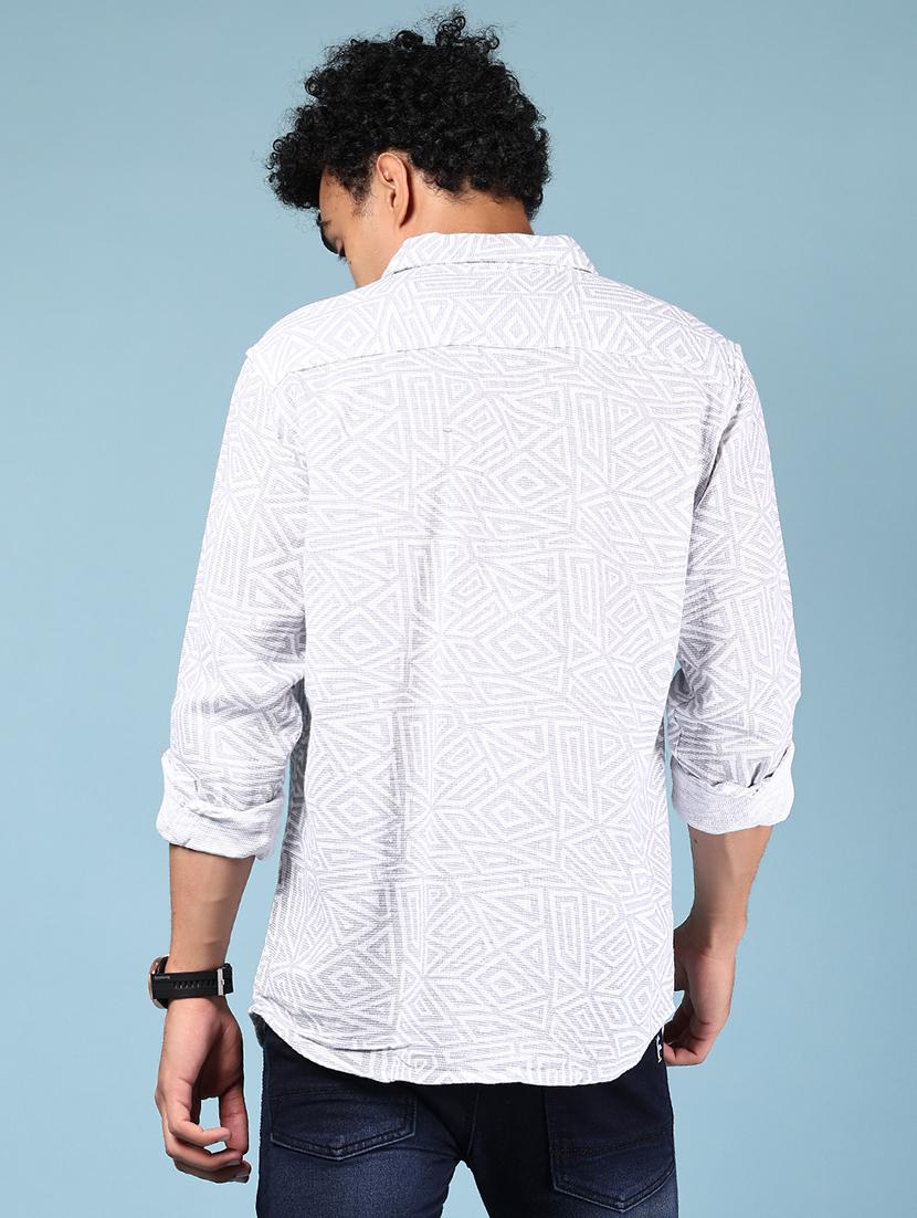 men printed long sleeve regular fit casual shirt - 21874083 - Standard Image - 3