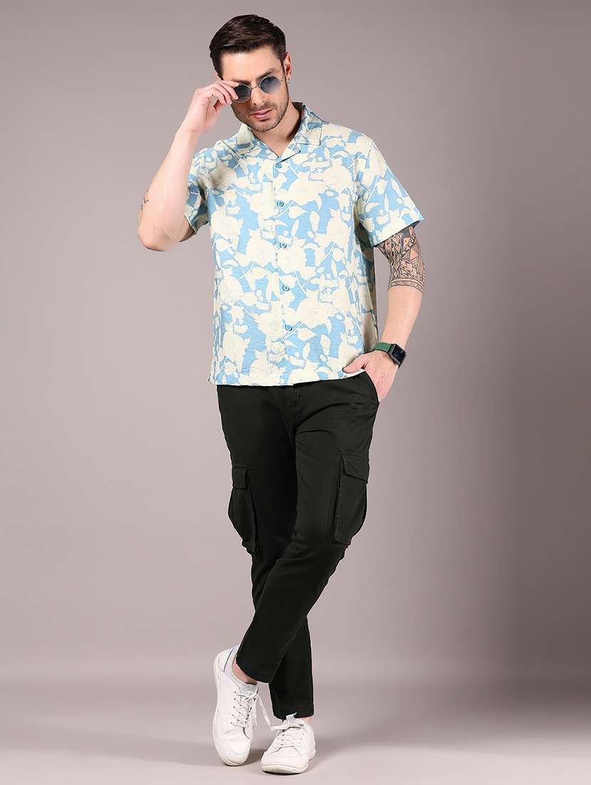 men printed cuban collaerd short sleeve shirt - 21874087 -  Standard Image - 5