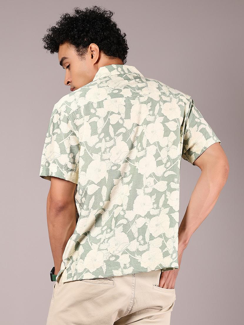 men printed cuban collaerd short sleeve shirt - 21874088 - Standard Image - 3