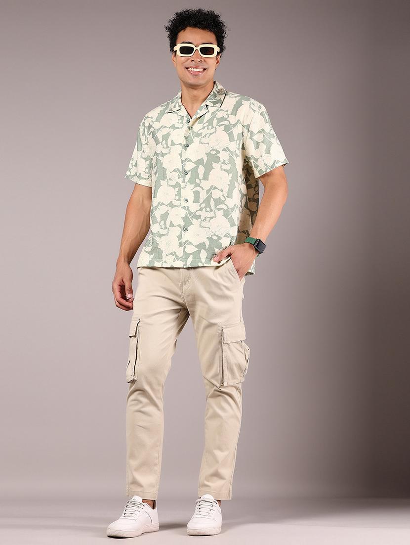 men printed cuban collaerd short sleeve shirt - 21874088 - Standard Image - 5