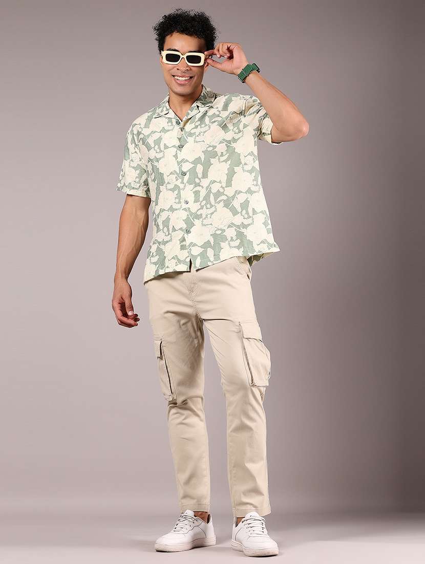 men printed cuban collaerd short sleeve shirt - 21874089 - Standard Image - 5