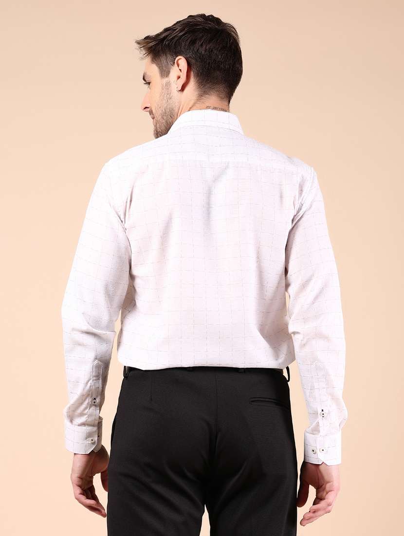 men checkered long sleeve regular fit formal shirt - 21874095 - Standard Image - 3
