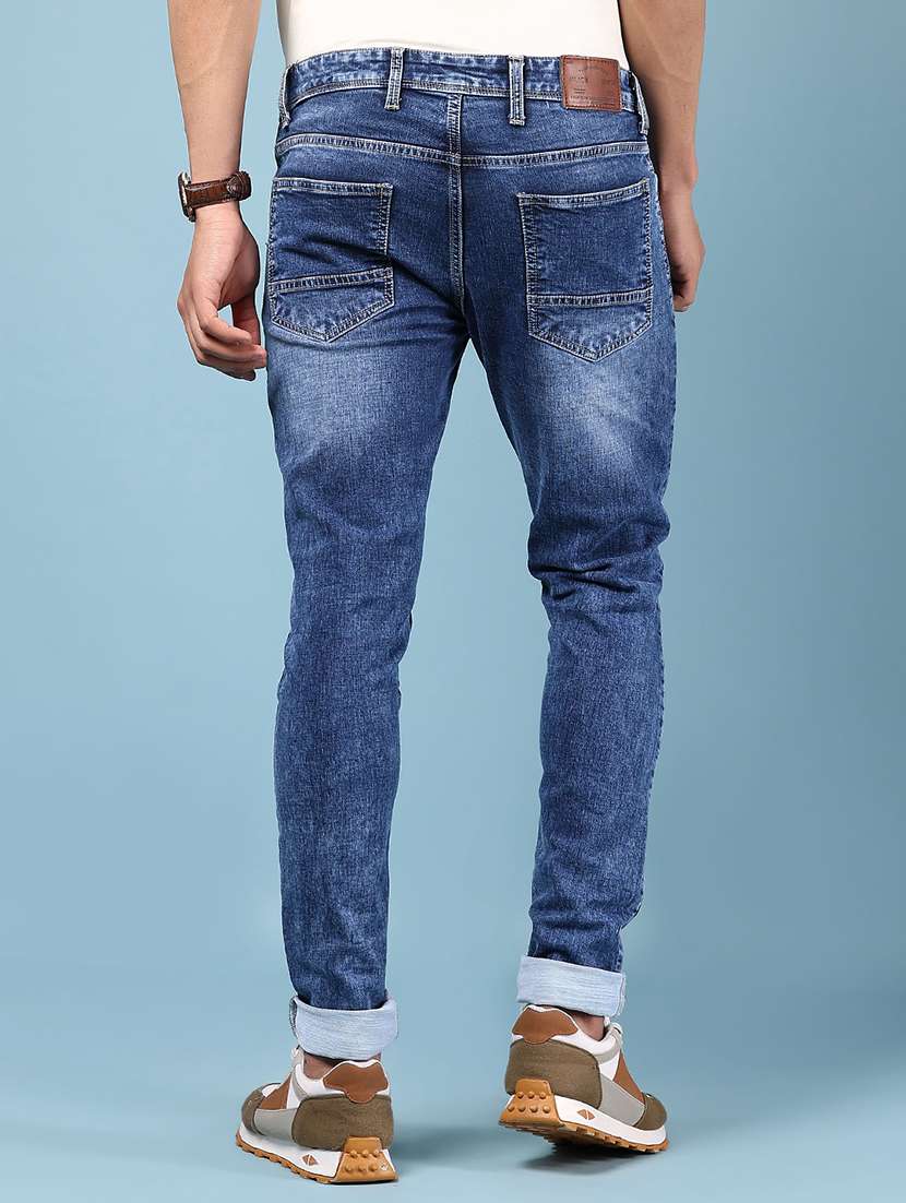 men washed mid rise full length jeans - 21874119 - Standard Image - 3